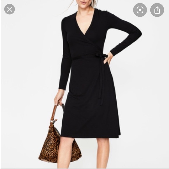 Boden Dresses & Skirts - 🔥SALE🔥Boden Black Wrap Dress Knee Length 8 LONG